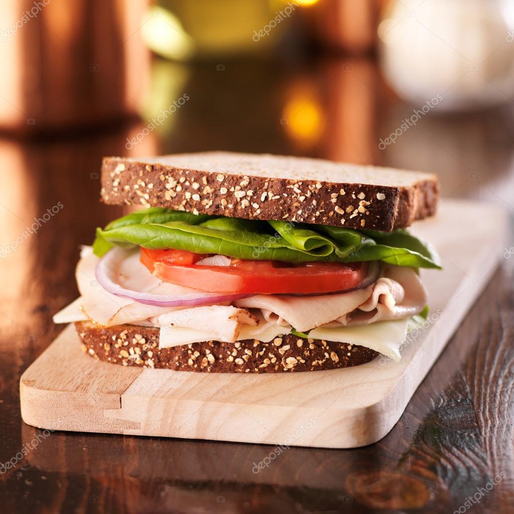 Cold cut turkey deli meat sandwich — Stock Photo © resnick_joshua1 46871219
