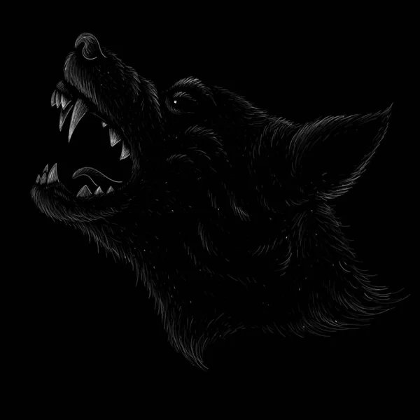Das Vector Logo Hund Oder Wolf Für Tätowierungen Shirts Oder — Stockvektor