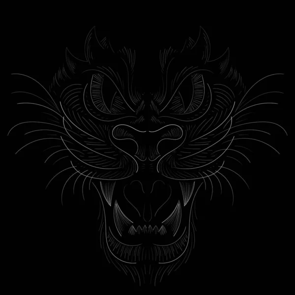 Logo Vektor Harimau Untuk Tato Atau Desain Baju Atau Pakaian - Stok Vektor
