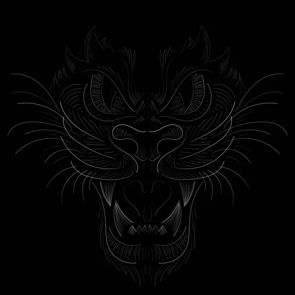 Logo Vector Tigre Pour Tatouage Shirt Design Tenues Style Chasse — Image vectorielle