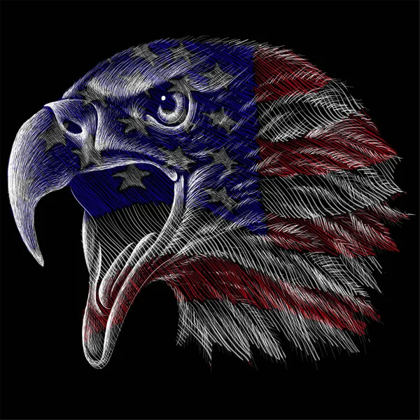 Векторний Логотип Голови Eagle Татуювання Або Дизайну Футболок Або Одягу — стоковий вектор