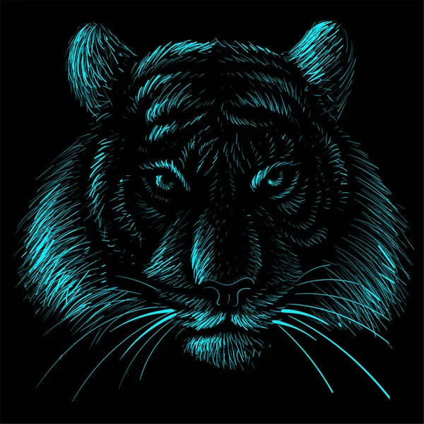 Tygrys Logo Vectora Projektu Nadruku Tatuażu Lub Koszulki Lub Bielizny — Wektor stockowy