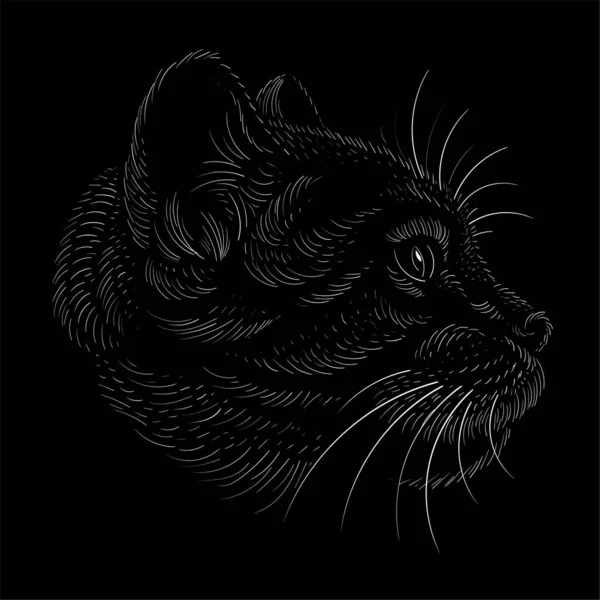 Векторный Логотип Кошки Татуировки Футболки Дизайн Внешний Вид Симпатичный Печатный — стоковый вектор