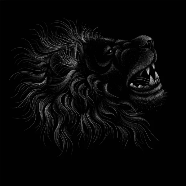 Lion Logo Vectoriel Pour Tatouage Shirt Imprimé Vêtements Style Chasse — Image vectorielle