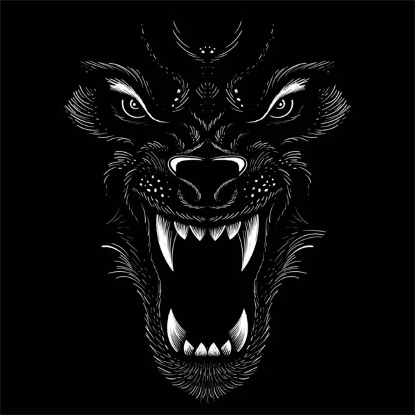 Logotipo Vector Perro Lobo Para Tatuaje Diseño Camiseta Outwear Lindo — Archivo Imágenes Vectoriales