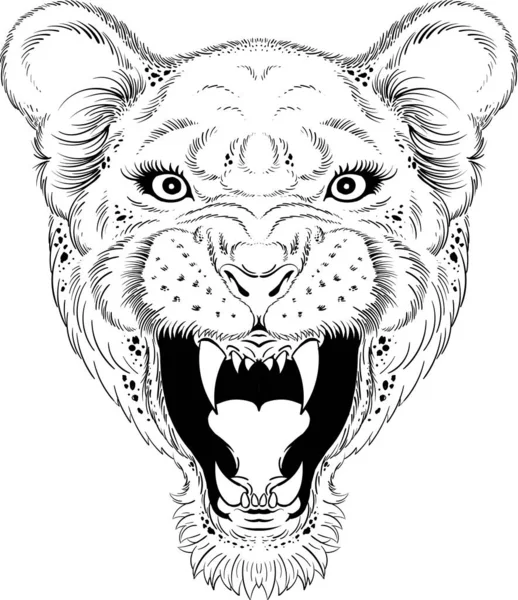 León Del Logotipo Vector Para Tatuaje Diseño Impresión Camiseta Outwear — Archivo Imágenes Vectoriales