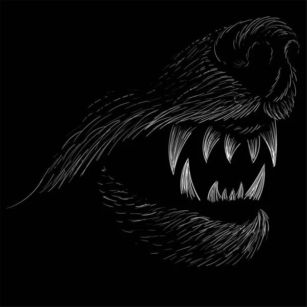 Cão Vector Lobo Para Tatuagem Design Camiseta Roupa Interior Bonito — Vetor de Stock