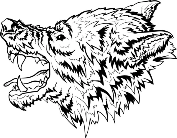 Cão Vector Lobo Para Tatuagem Design Camiseta Roupa Interior Bonito —  Vetores de Stock