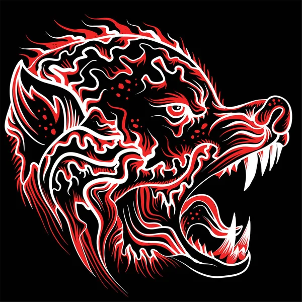 Chien Vecteur Loup Pour Tatouage Conception Shirt Vêtements Mignon Logo — Image vectorielle