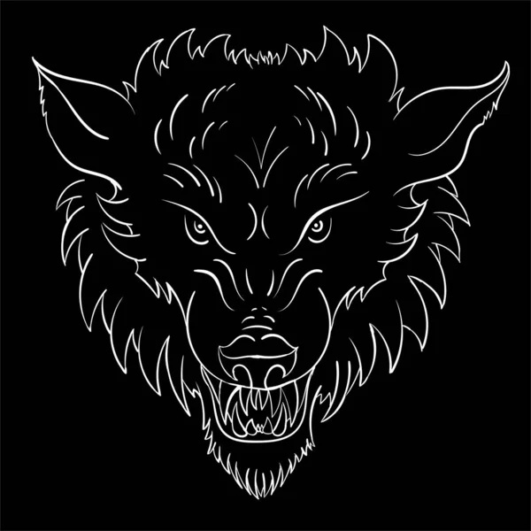 Perro Vector Lobo Para Tatuajes Camisetas Diseño Outwear Lindo Estilo — Archivo Imágenes Vectoriales