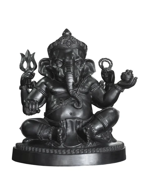 Estatueta de bronze de Deus hindu Ganesha isolado — Fotografia de Stock