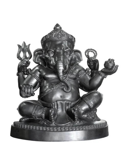 Bronzen beeldje van hindoe-god ganesha geïsoleerd — Stockfoto