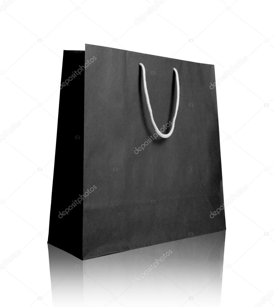 Black recycle paper shopping bag