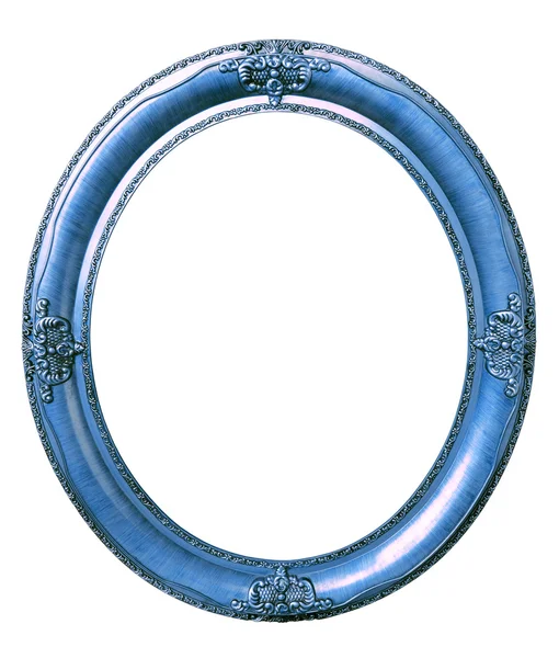 Ovale blauwe frame uitknippad — Stockfoto