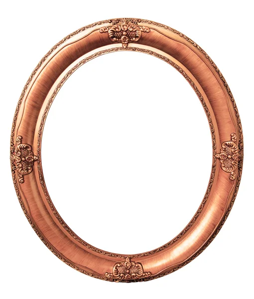 Oval copper-red frame clipping path — Stock Photo, Image