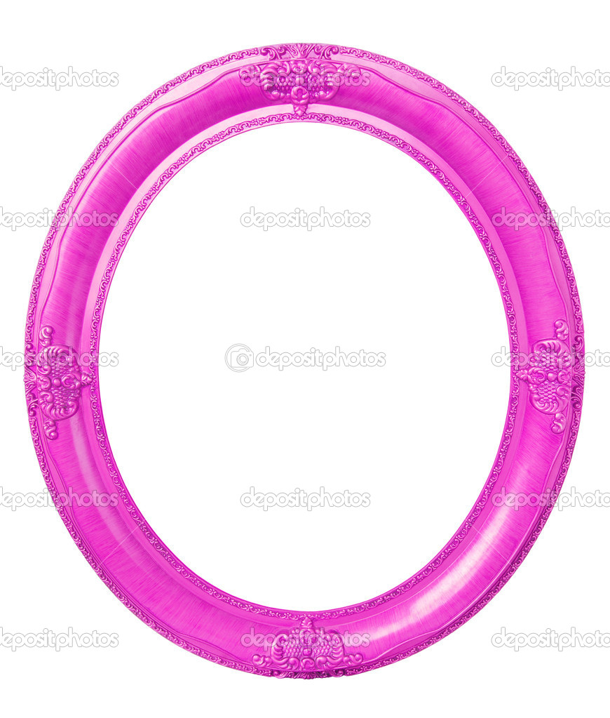 Oval pink frame clipping path