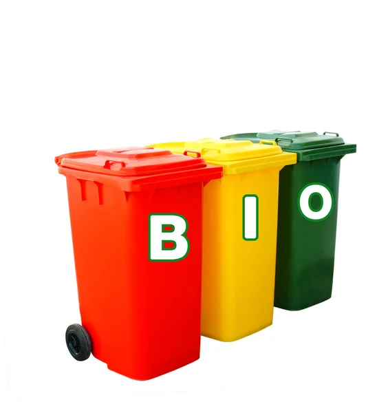 孤立的废物分类回收桶 — 图库照片