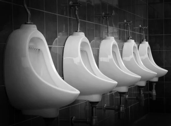 Urinarios de porcelana blanca — Foto de Stock