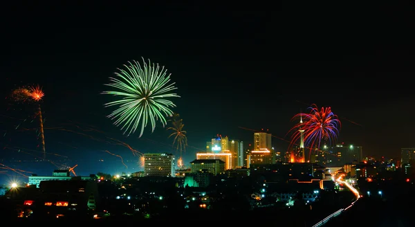 Miasto noc pattaya Tajlandia — Zdjęcie stockowe