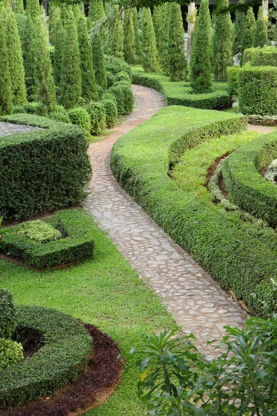 Naturstigen genom i trädgården — Stockfoto