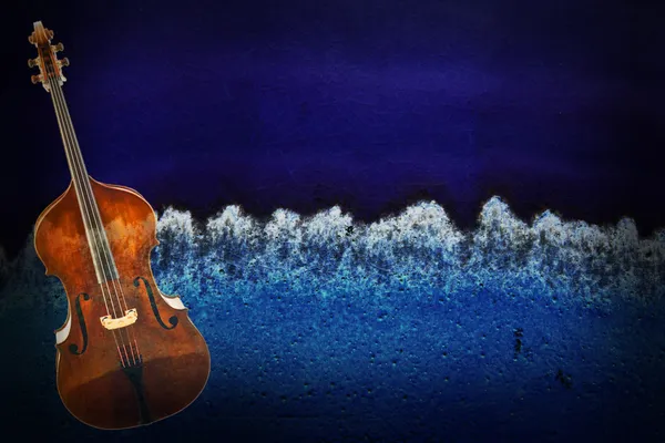 Old violin on vintage background — Stock Photo, Image