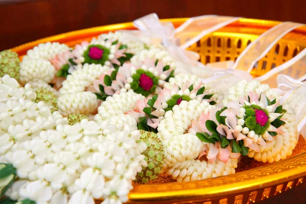 Thailändska garland, för thailändska bröllopsceremonin. — Stockfoto