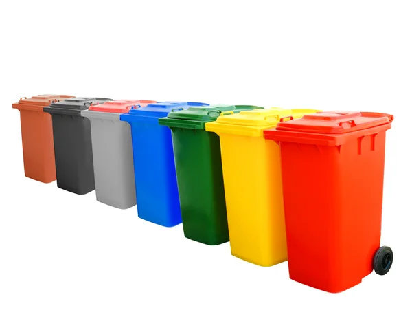 Colorful Recycle Bins Isolated — Stock Photo, Image