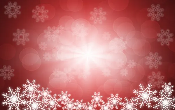 Red Christmas background with snow flakes — Stock Photo, Image