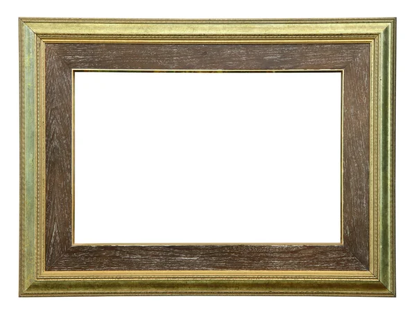 Gouden oude stijl foto frame uitknippad. — Stockfoto