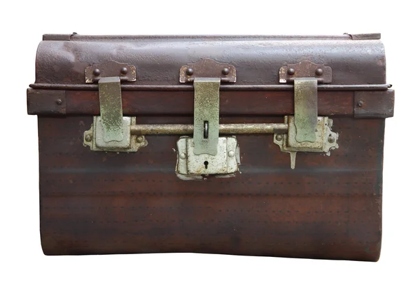 Antique chest clipping path on white — Stock Photo, Image