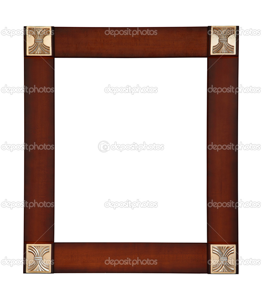 Wooden old style photo frame clipping path.