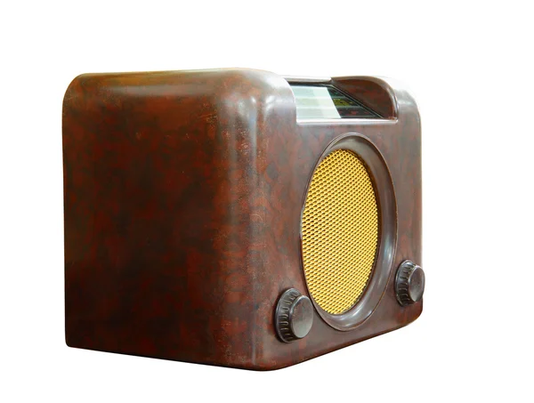 Vintage radio met uitknippad — Stockfoto