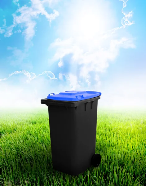 Black And Blue Recycle Bin — Stock Photo, Image