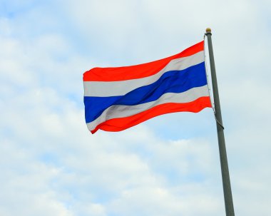 Tayland bayrağı sallayarak
