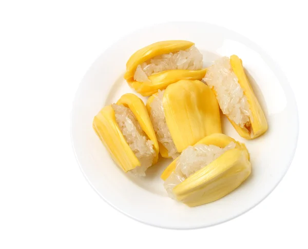 Thaise stijl dessert kleefrijst in jack fruit — Stockfoto