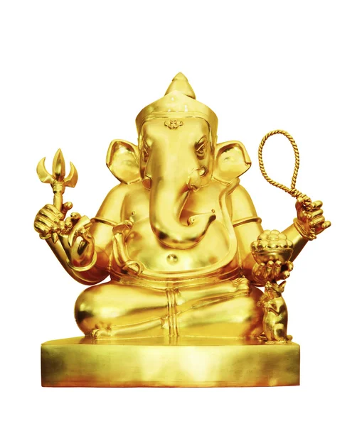 Ganesha hindu Gott des Erfolgs isoliert, Clipping Pfad — Stockfoto