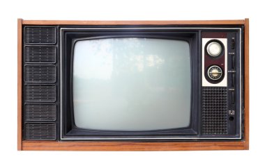 Vintage analog televizyon izole, kırpma yolu.