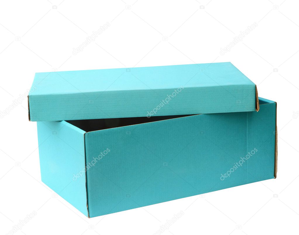Sky blue recycle paper box, clipping path