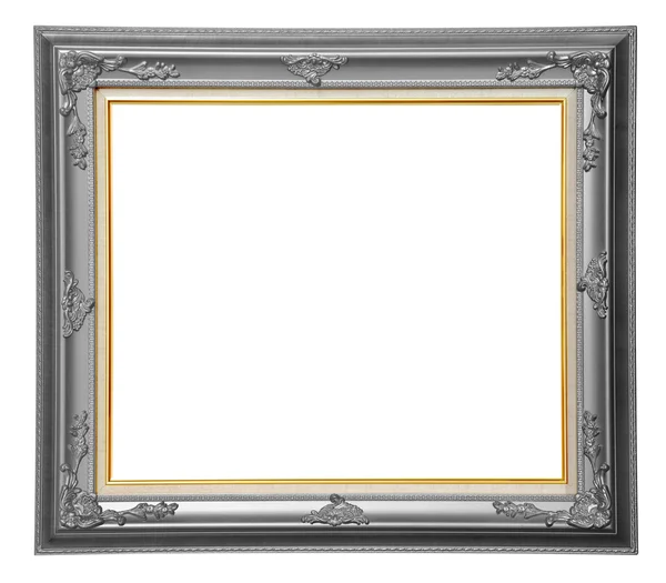 Marco de madera de la foto de bronce sobre fondo blanco, camino de recorte . —  Fotos de Stock