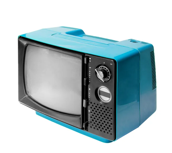 Kırpma yolu ile izole renkli vintage analog televizyon. — Stok fotoğraf