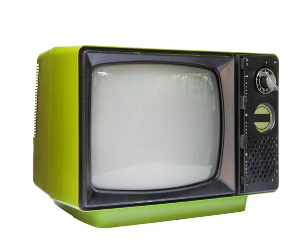 Vintage analog television isolated with clipping path. — Stock Photo, Image