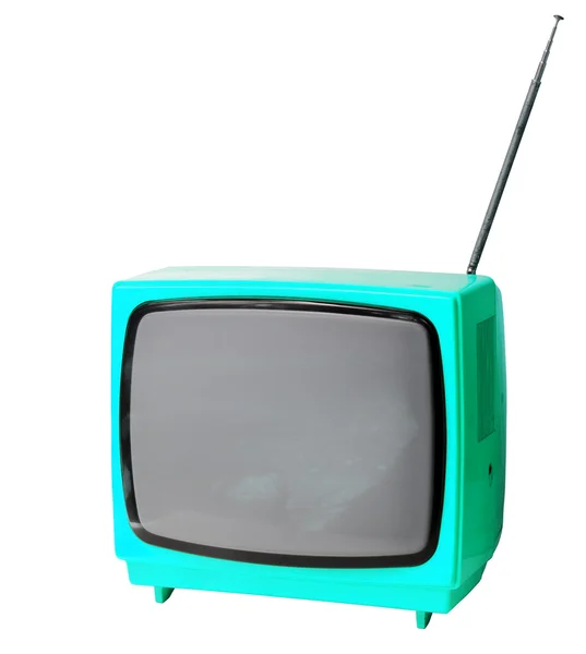 Vintage analog television isolated over with clipping path. — Stock Photo, Image