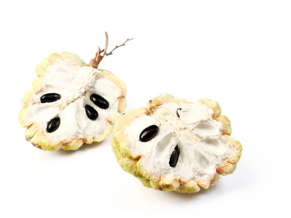 Custard mela frutta tropicale su sfondo bianco — Foto Stock