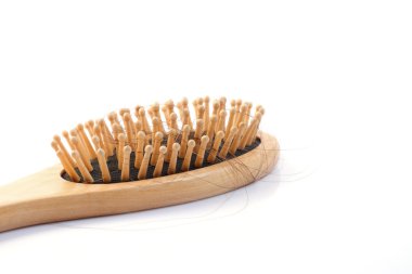 ahşap tarak fırça izole kayıp saçlı         