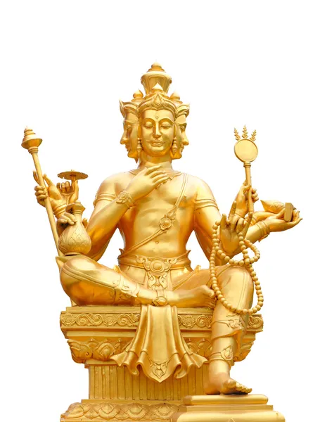 Zlatá socha brahma izolované s ořezovou cestou. Stock Snímky