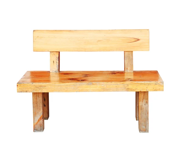 Wooden bench isolated by hand made with clipping path. — Stock Photo, Image