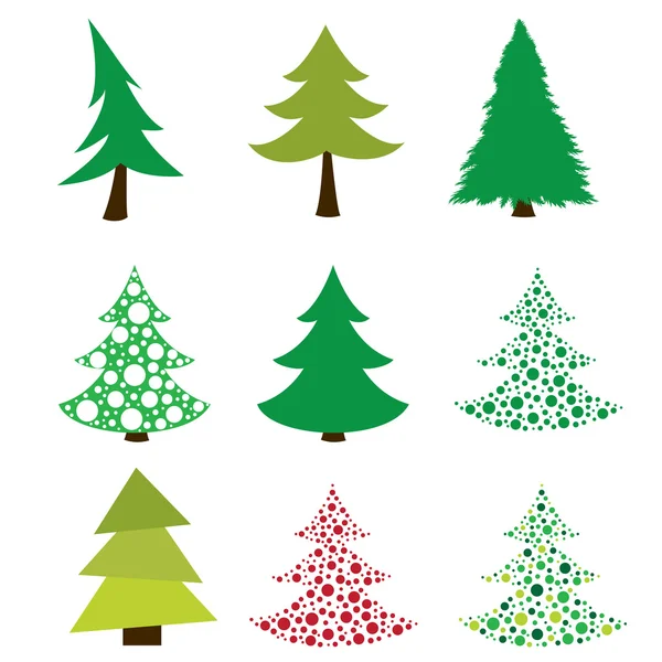 Set van kerstbomen — Stockvector