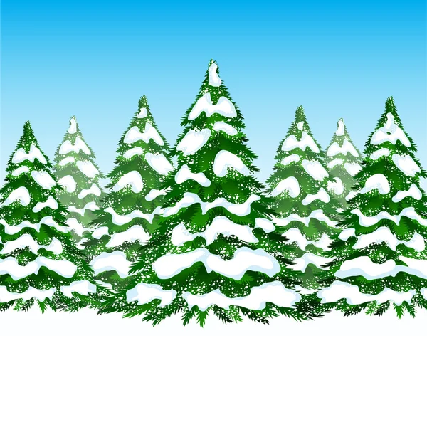 Winter forest kaart — Stockvector