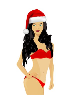 santa Claus şapka giyen kadın