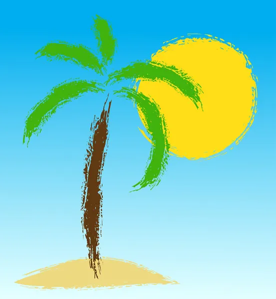 Palmera de árbol — Vector de stock